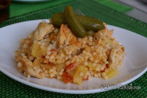 Egg Barley with Chicken Stew