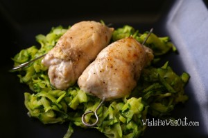 Mozzarella Stuffed Chicken Breast with Shaved Zucchini